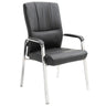 Stable Black Ergonomic Leather Office Chair with Arms Image - 9