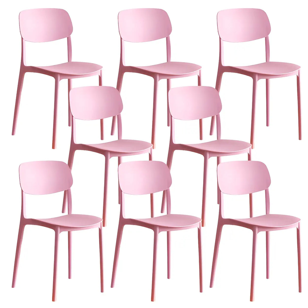 Stackable Armless Dining Side Chair with Open Low Back Image - 10