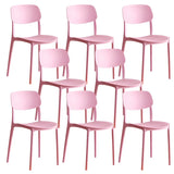 Stackable Armless Dining Side Chair with Open Low Back Image - 10