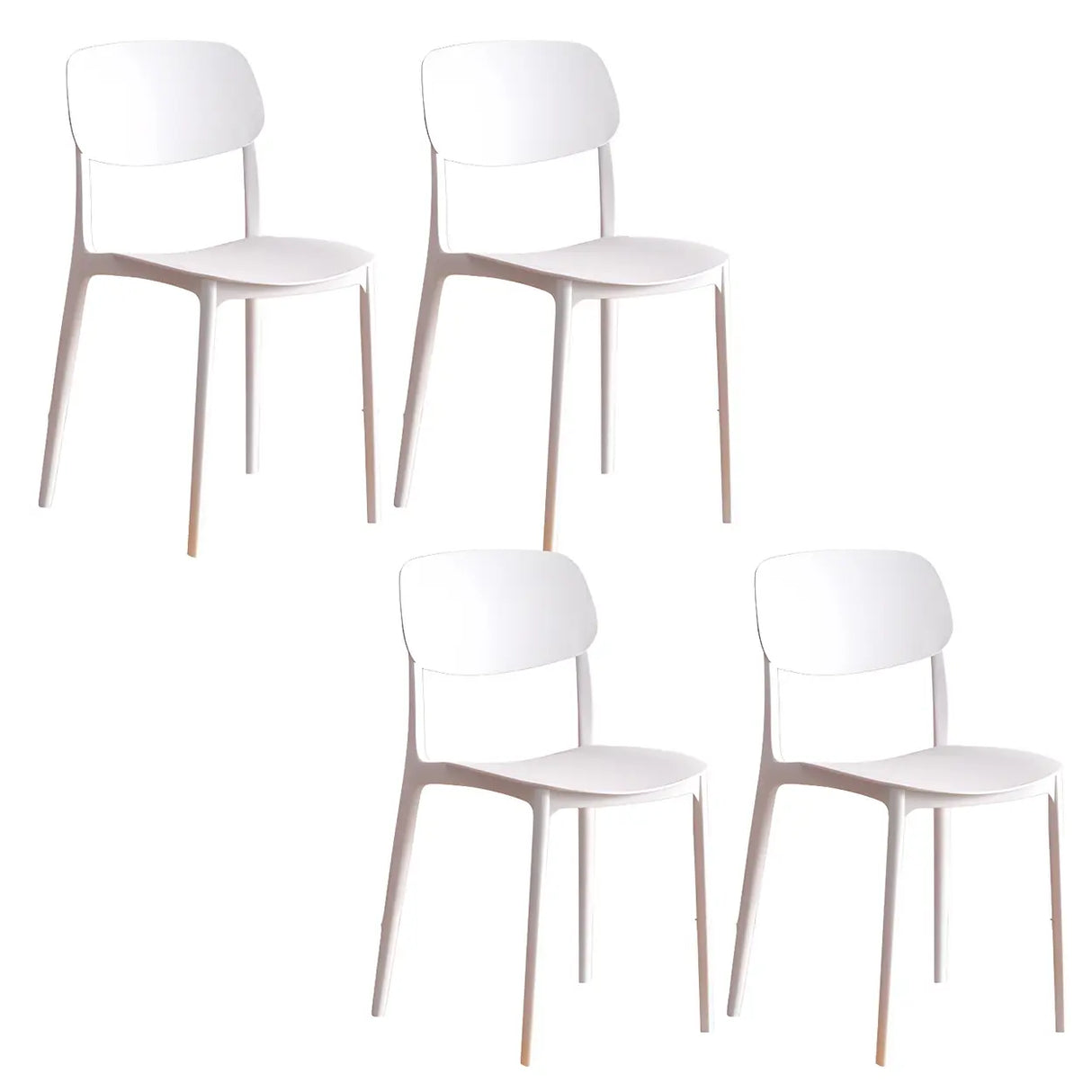 Stackable Armless Dining Side Chair with Open Low Back Image - 16