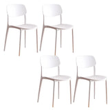 Stackable Armless Dining Side Chair with Open Low Back Image - 16