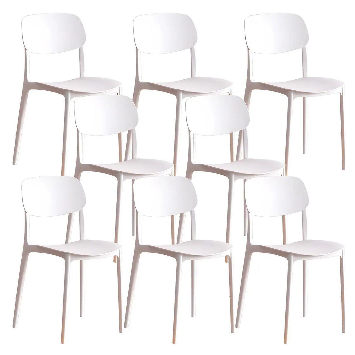 Stackable Armless Dining Side Chair with Open Low Back Image - 17