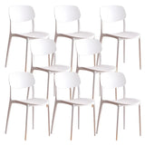 Stackable Armless Dining Side Chair with Open Low Back Image - 17