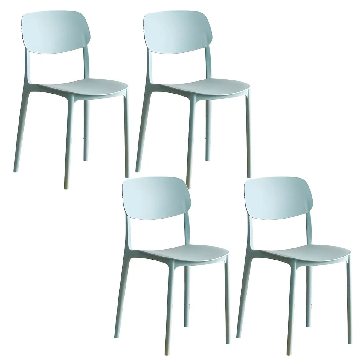Stackable Armless Dining Side Chair with Open Low Back Image - 18