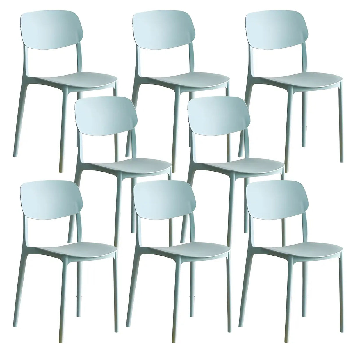 Stackable Armless Dining Side Chair with Open Low Back Image - 19