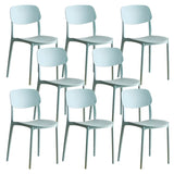 Stackable Armless Dining Side Chair with Open Low Back Image - 19