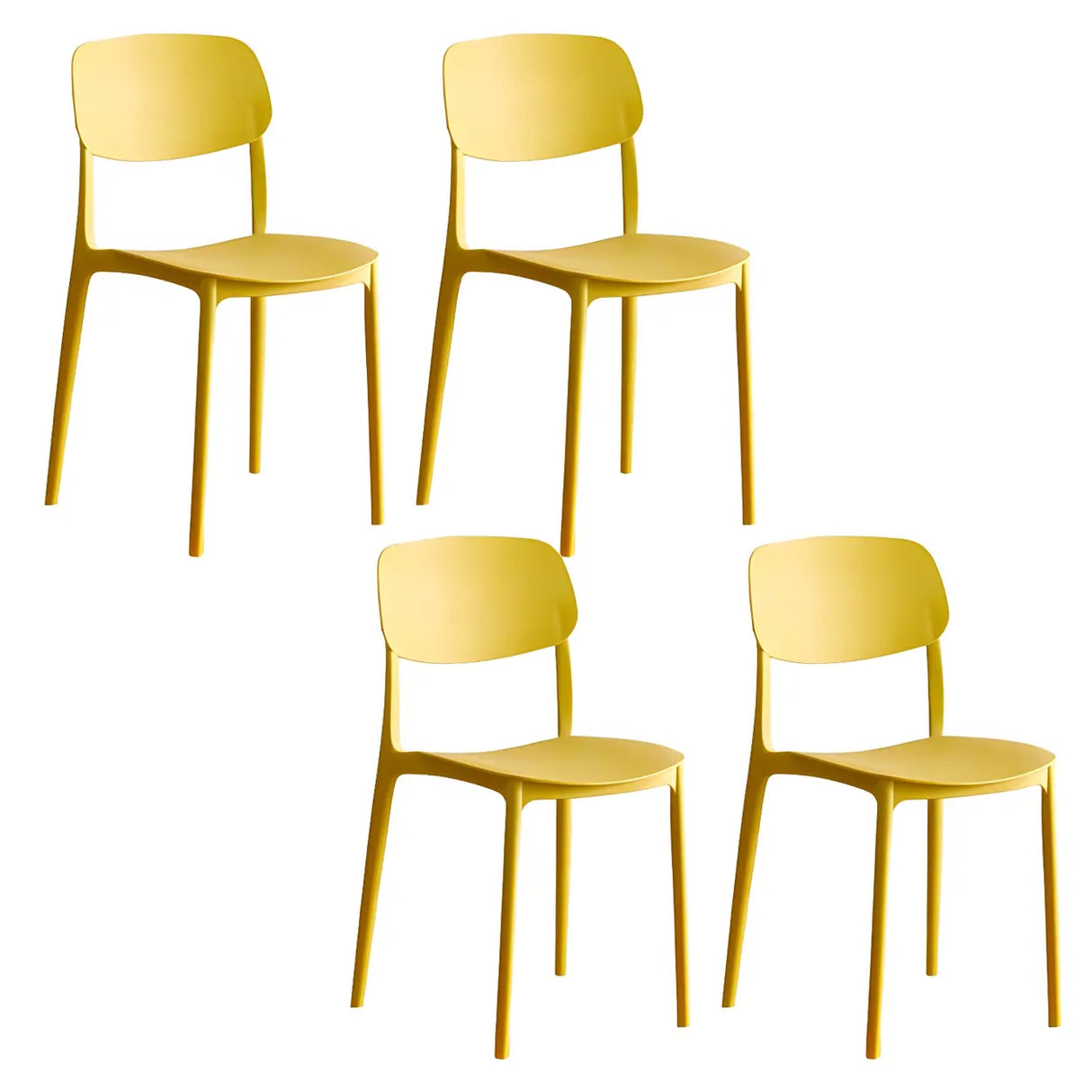 Stackable Armless Dining Side Chair with Open Low Back Image - 20