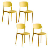 Stackable Armless Dining Side Chair with Open Low Back Image - 20