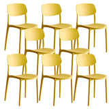 Stackable Armless Dining Side Chair with Open Low Back Image - 21