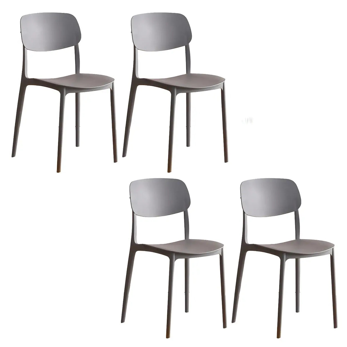 Stackable Armless Dining Side Chair with Open Low Back Image - 22