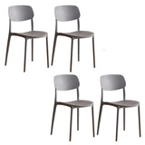 Stackable Armless Dining Side Chair with Open Low Back Image - 22