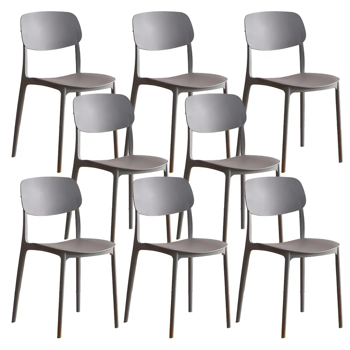 Stackable Armless Dining Side Chair with Open Low Back Image - 23