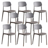 Stackable Armless Dining Side Chair with Open Low Back Image - 23