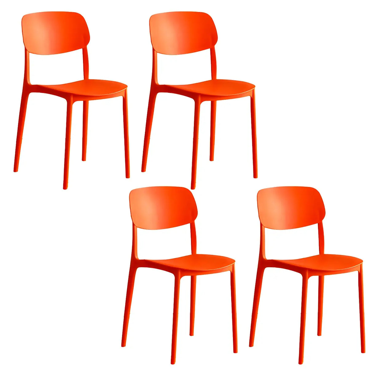 Stackable Armless Dining Side Chair with Open Low Back Image - 24