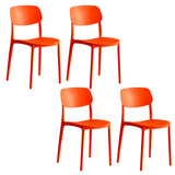 Stackable Armless Dining Side Chair with Open Low Back Image - 24