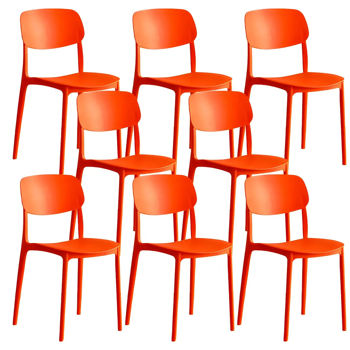 Stackable Armless Dining Side Chair with Open Low Back Image - 25