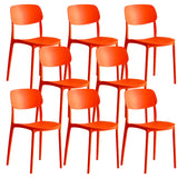 Stackable Armless Dining Side Chair with Open Low Back Image - 25