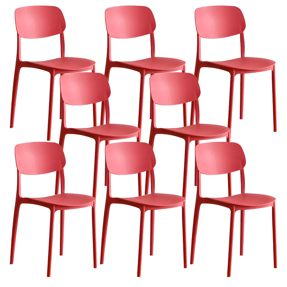 Stackable Armless Dining Side Chair with Open Low Back Image - 27