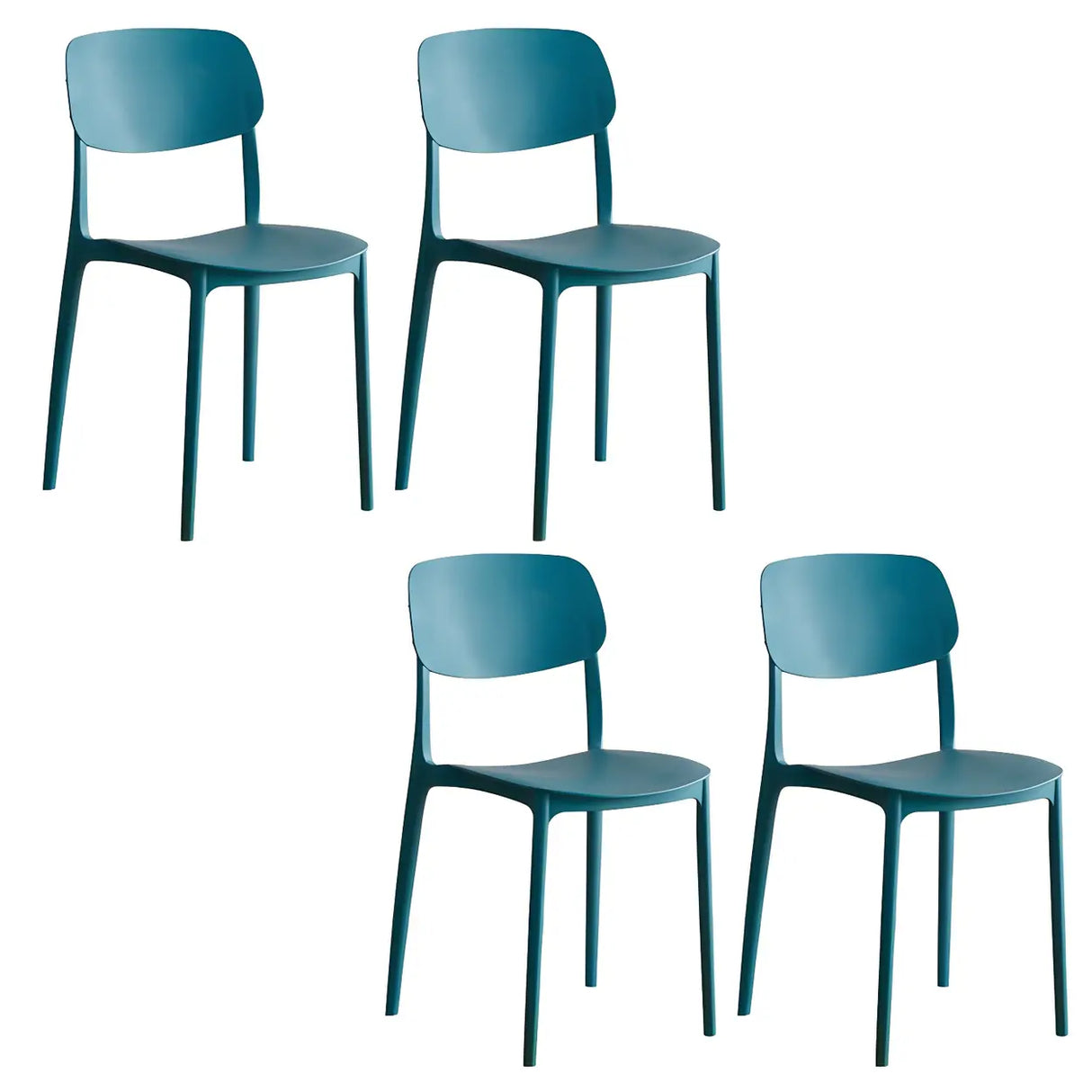 Stackable Armless Dining Side Chair with Open Low Back Image - 28
