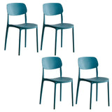 Stackable Armless Dining Side Chair with Open Low Back Image - 28