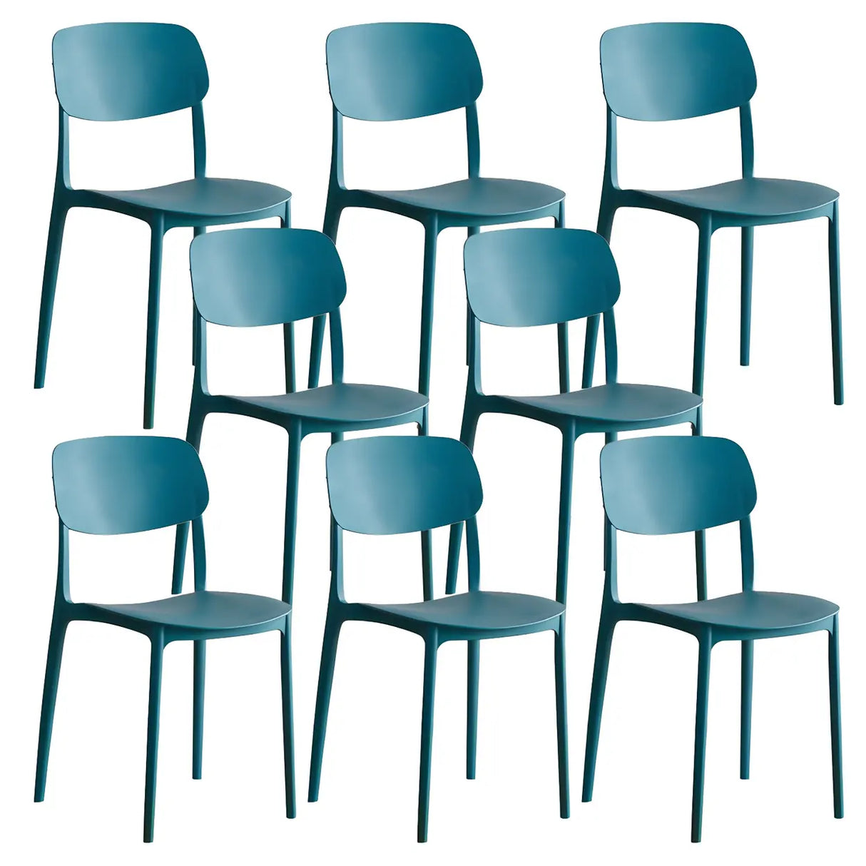 Stackable Armless Dining Side Chair with Open Low Back Image - 29