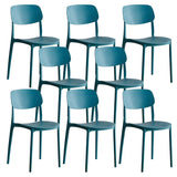 Stackable Armless Dining Side Chair with Open Low Back Image - 29