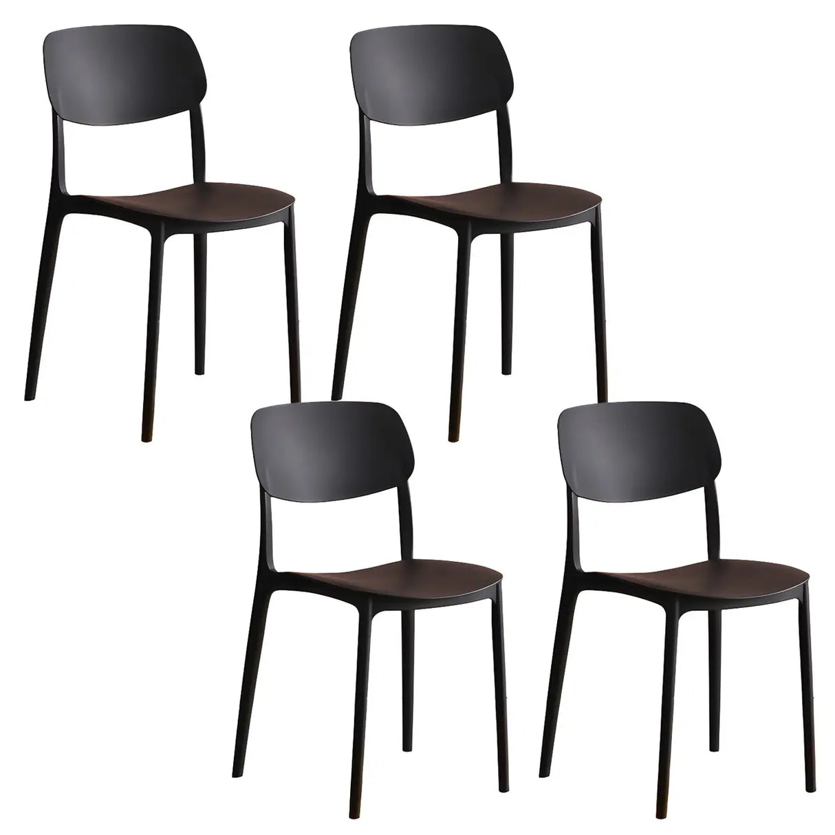 Stackable Armless Dining Side Chair with Open Low Back Image - 2