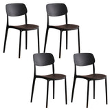 Stackable Armless Dining Side Chair with Open Low Back Image - 2