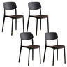 Stackable Armless Dining Side Chair with Open Low Back Image - 2