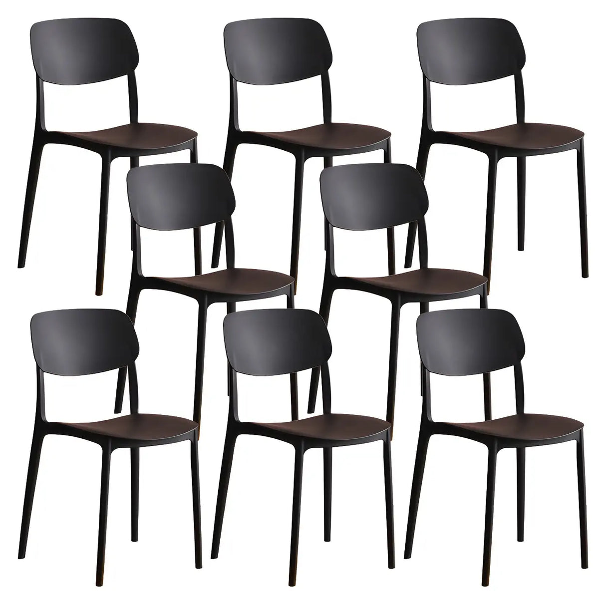 Stackable Armless Dining Side Chair with Open Low Back Image - 5