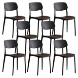 Stackable Armless Dining Side Chair with Open Low Back Image - 5
