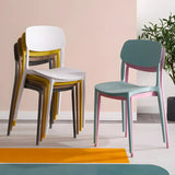 Stackable Armless Dining Side Chair with Open Low Back Image - 6