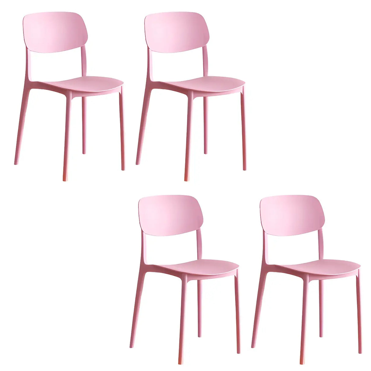 Stackable Armless Dining Side Chair with Open Low Back Image - 7