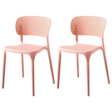 Stackable Minimalist Open Back Side Chair with Four-Leg Image - 27