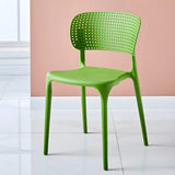 Stackable Minimalist Open Back Side Chair with Four-Leg Image - 13