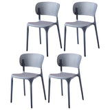 Stackable Minimalist Open Back Side Chair with Four-Leg Image - 31