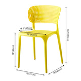Stackable Minimalist Open Back Side Chair with Four-Leg Image - 19