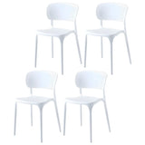 Stackable Minimalist Open Back Side Chair with Four-Leg Image - 22