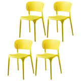 Stackable Minimalist Open Back Side Chair with Four-Leg Image - 25