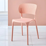 Stackable Minimalist Open Back Side Chair with Four-Leg Image - 26