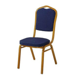 Stackable Print Fabric High Back Metal Dining Chair Image - 12