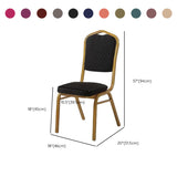 Stackable Print Fabric High Back Metal Dining Chair #size