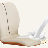 Stackable PU Leather Solid Back Dining Chair with Metal Legs Image - 12