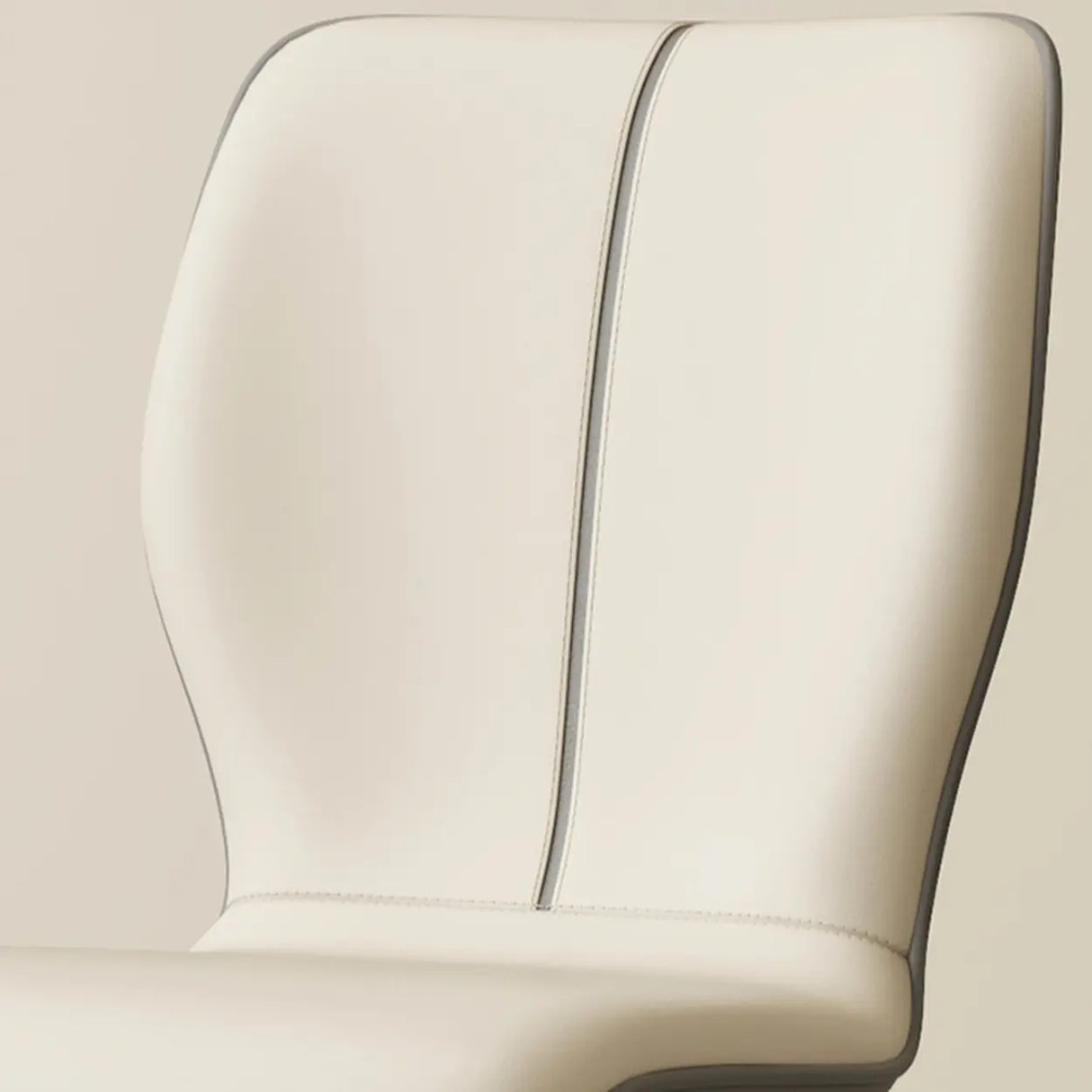 Stackable PU Leather Solid Back Dining Chair with Metal Legs Image - 15