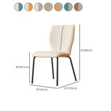 Stackable PU Leather Solid Back Dining Chair with Metal Legs #size