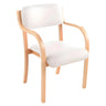Stackable Upholstered Natural Birch Dining Arm Chair Image - 13