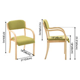 Stackable Upholstered Natural Birch Dining Arm Chair #size