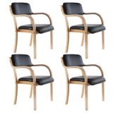 Stackable Upholstered Natural Birch Dining Arm Chair Image - 6