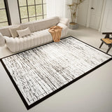 Stain Resistant Abstract Polyester Gray Area Rug Image - 7