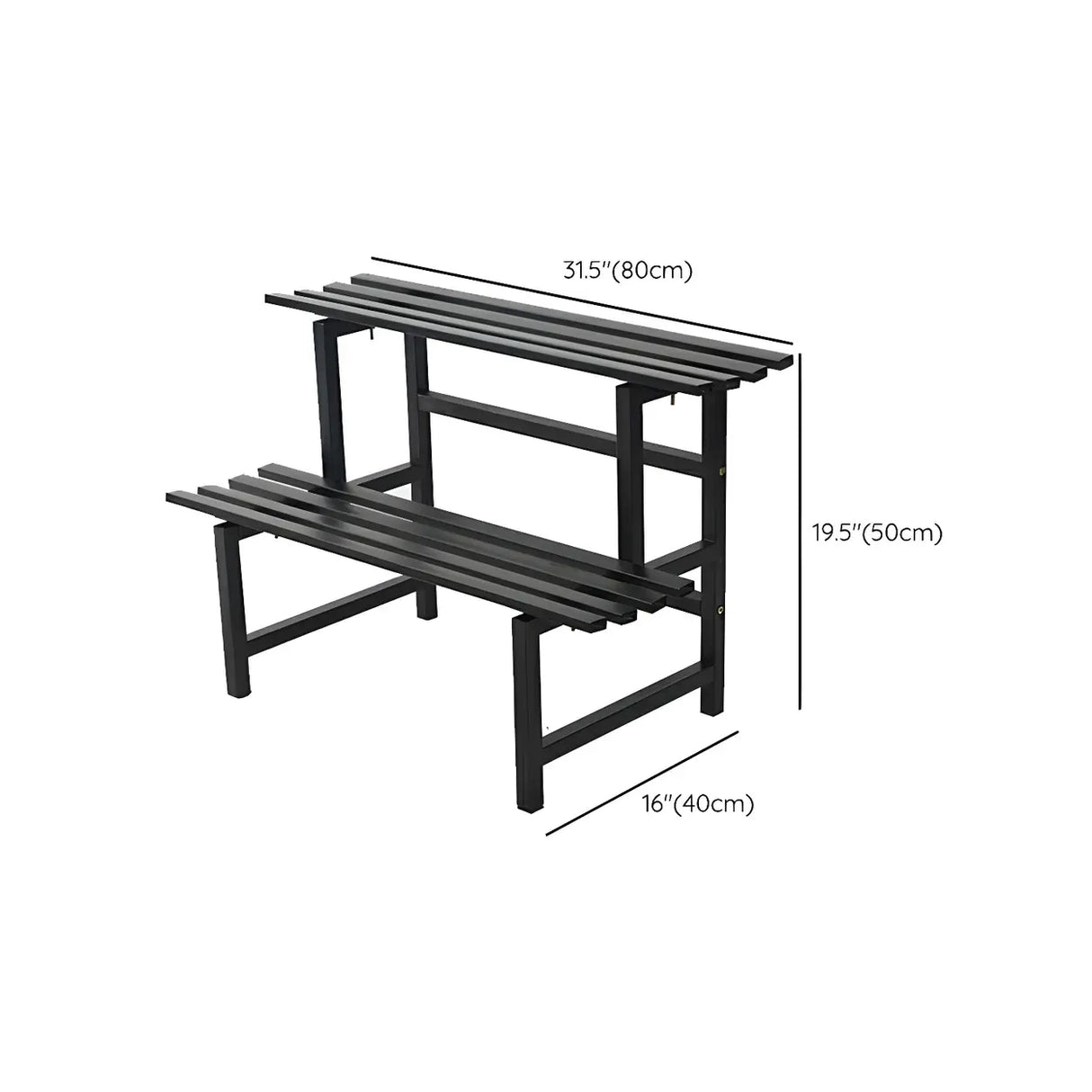 Stain-Resistant Black Metal Rectangle Multi-Tier Plant Rack Image - 27